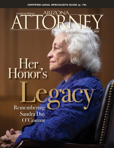 December 2024 cover of Arizona Attorney Magazine.